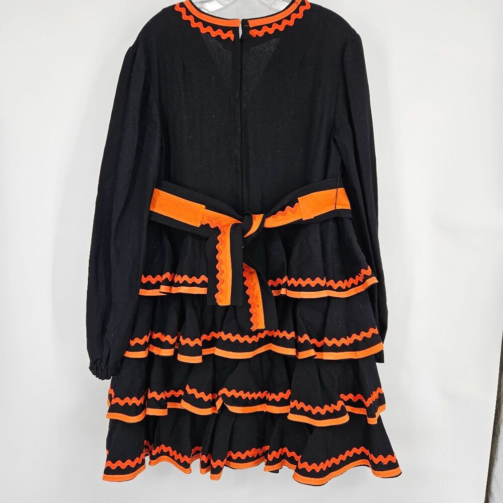 Western Boho Dress Extra Large Midi Dance Ruffle Layer Pleated Belt Long Sleeve - Picture 4 of 8
